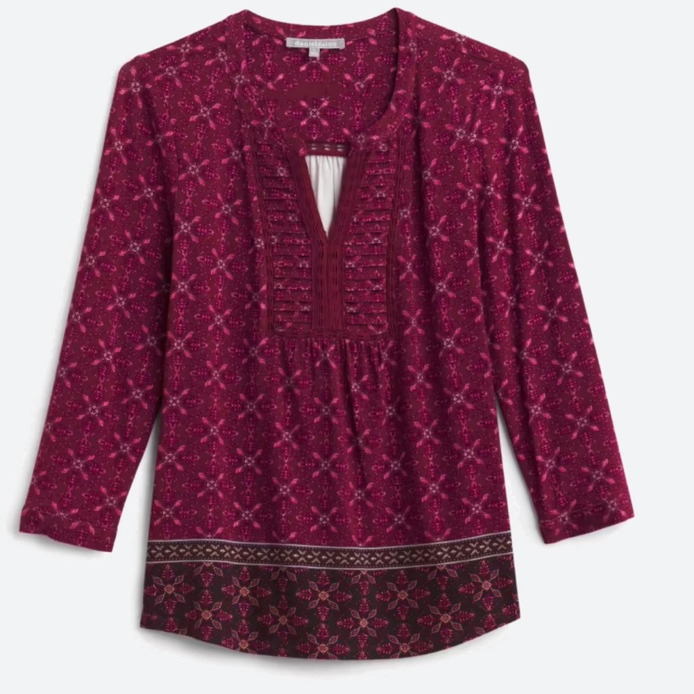 NWT Daniel Rainn Patoke Split Neck Knit Top